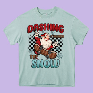 Dashing Through The Snow Heavy Core Tee Designed By Maliassmallbusiness