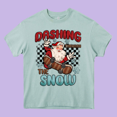 Dashing Through The Snow Heavy Core Tee Designed By Maliassmallbusiness