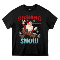 Black dashing through the snow Heavy Core Tee - MaliasSmallBusiness