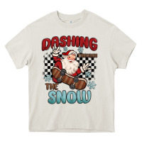 Cream dashing through the snow Heavy Core Tee - MaliasSmallBusiness