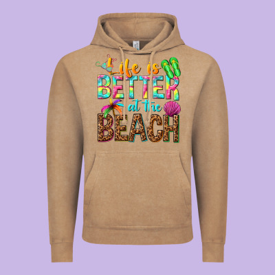 Life Is Better At The Beach Vintage Hoodie Designed By Nancycooperartshop