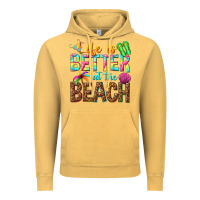 Vintage Mustard Life is better at the beach Vintage Hoodie - NancyCooperArtShop