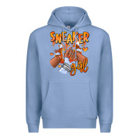 Colony Blue orange galaxy sneaker girl afro woman Premium Hoodie - RanaPortraitStore