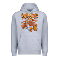 Heather Grey orange galaxy sneaker girl afro woman Premium Hoodie - RanaPortraitStore