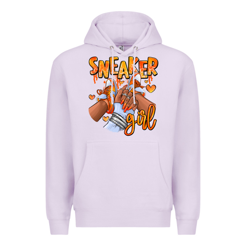 Orange Galaxy Sneaker Girl Afro Woman Premium Hoodie by RanaPortraitStore | Teevron