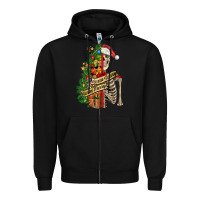 Black sorta merry sorta scary skeleton Zipper Hoodie - FaDigitalArtStudio