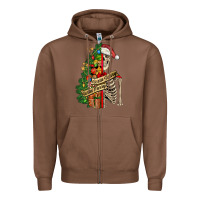 Chestnut sorta merry sorta scary skeleton Zipper Hoodie - FaDigitalArtStudio