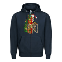 Navy sorta merry sorta scary skeleton Zipper Hoodie - FaDigitalArtStudio