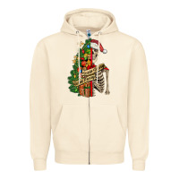 Sandshell sorta merry sorta scary skeleton Zipper Hoodie - FaDigitalArtStudio