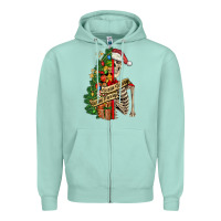 Seafoam sorta merry sorta scary skeleton Zipper Hoodie - FaDigitalArtStudio