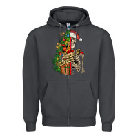 Smoke sorta merry sorta scary skeleton Zipper Hoodie - FaDigitalArtStudio