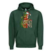 Sports Green sorta merry sorta scary skeleton Zipper Hoodie - FaDigitalArtStudio
