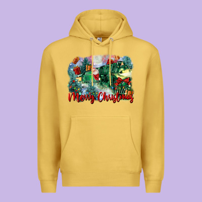 Merry Christmas Santa Polar Express Premium Hoodie Designed By Fadigitalartstudio