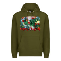 Army Green merry christmas santa polar express Premium Hoodie - FaDigitalArtStudio