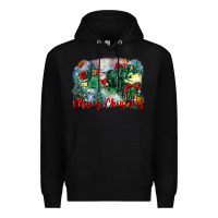 Black merry christmas santa polar express Premium Hoodie - FaDigitalArtStudio