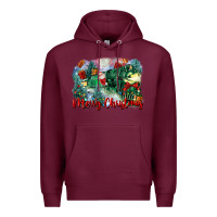 Burgundy merry christmas santa polar express Premium Hoodie - FaDigitalArtStudio