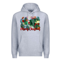 Heather Grey merry christmas santa polar express Premium Hoodie - FaDigitalArtStudio