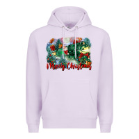 Lilac merry christmas santa polar express Premium Hoodie - FaDigitalArtStudio