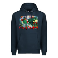 Navy merry christmas santa polar express Premium Hoodie - FaDigitalArtStudio
