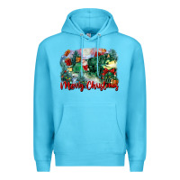 Ocean Blue merry christmas santa polar express Premium Hoodie - FaDigitalArtStudio