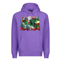 Purple merry christmas santa polar express Premium Hoodie - FaDigitalArtStudio