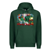 Sports Green merry christmas santa polar express Premium Hoodie - FaDigitalArtStudio