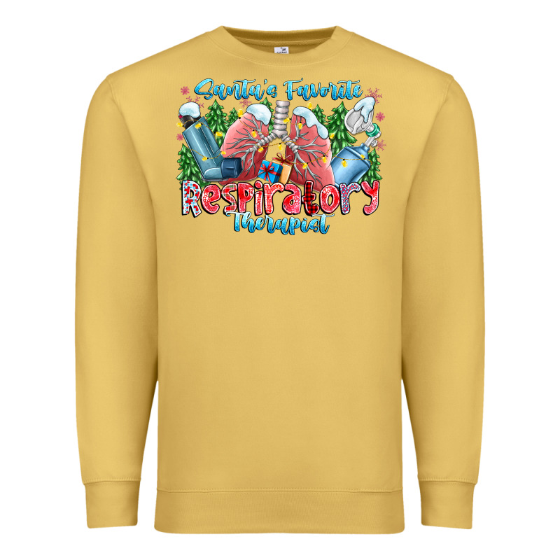Santa's Favorite Respiratory Therapist Premium Sweatshirt by CowhideDigitalArt | Teevron