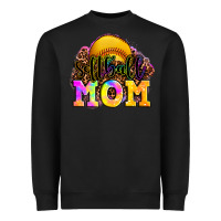 Black softball mom Heavyweight Sweatshirt - OliviaCreatesArt