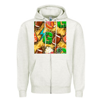 Oatmeal Heather american football go with thunder and leopard  seamless pattern Zipper Hoodie - BundleAndBundleShop