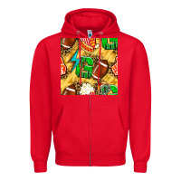 Red american football go with thunder and leopard  seamless pattern Zipper Hoodie - BundleAndBundleShop