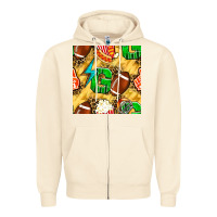 Sandshell american football go with thunder and leopard  seamless pattern Zipper Hoodie - BundleAndBundleShop