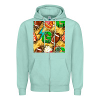 Seafoam american football go with thunder and leopard  seamless pattern Zipper Hoodie - BundleAndBundleShop