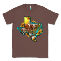 Chestnut western texas map with longhorn bull Classic Tee - RanaPortraitStore