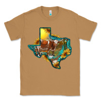Toasted Coconut western texas map with longhorn bull Classic Tee - RanaPortraitStore