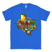 True Royal western texas map with longhorn bull Classic Tee - RanaPortraitStore