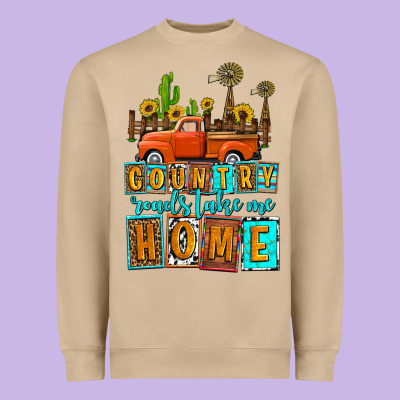 Country Roads Take Me Home Olivia Heavyweight Sweatshirt Designed By Oliviacreatesart