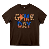 Chocolate Brown game day basketball Heavy Core Tee - MaliasSmallBusiness