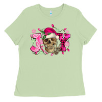 Matcha Pink Christmas Joy skeleton Ladies Tee - NancyCooperArtShop
