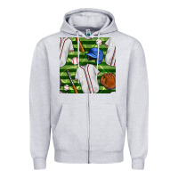 Heather Grey baseball uniform and field seamless pattern Zipper Hoodie - BundleAndBundleShop