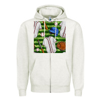 Oatmeal Heather baseball uniform and field seamless pattern Zipper Hoodie - BundleAndBundleShop