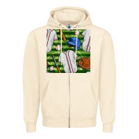 Sandshell baseball uniform and field seamless pattern Zipper Hoodie - BundleAndBundleShop
