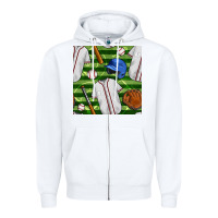 White baseball uniform and field seamless pattern Zipper Hoodie - BundleAndBundleShop