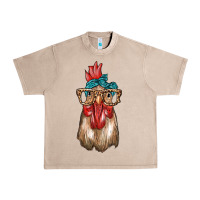 French Oak chicken with bandana and leopard Urban Heavy Tee - texasbilliewilder