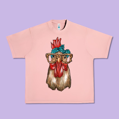 Chicken With Bandana And Leopard Urban Heavy Tee Designed By Texasbilliewilder
