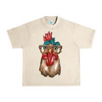 Sandshell chicken with bandana and leopard Urban Heavy Tee - texasbilliewilder