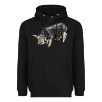 Black poland china pig Heavyweight Hoodie - LillyAllenDesigns