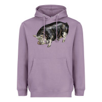 Lavender poland china pig Heavyweight Hoodie - LillyAllenDesigns