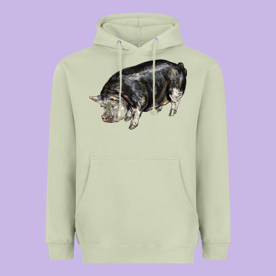 Poland China Pig Heavyweight Hoodie Designed By Lillyallendesigns