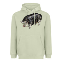 Matcha poland china pig Heavyweight Hoodie - LillyAllenDesigns