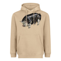 Mushroom poland china pig Heavyweight Hoodie - LillyAllenDesigns